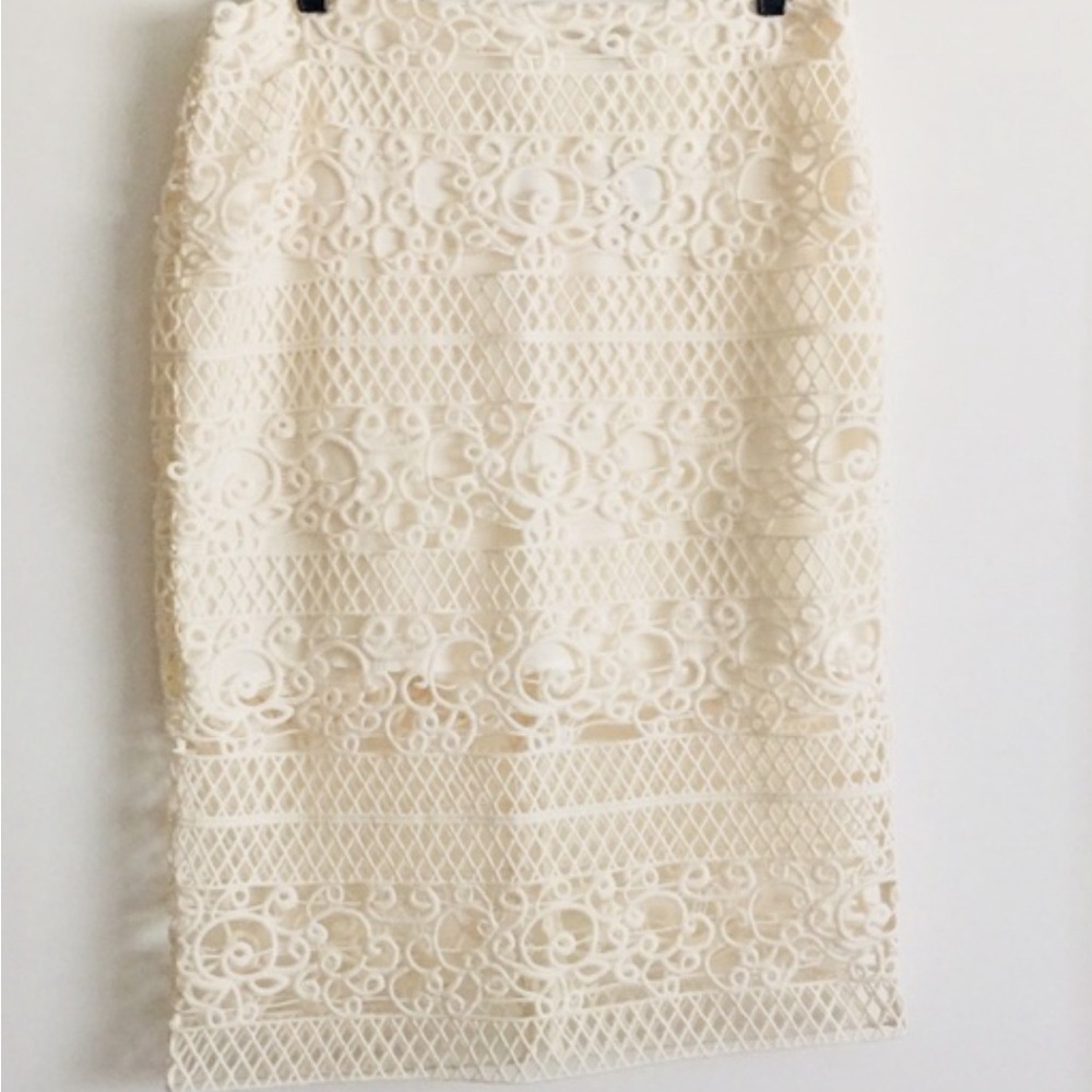 Express cream crochet midi skirt size 10